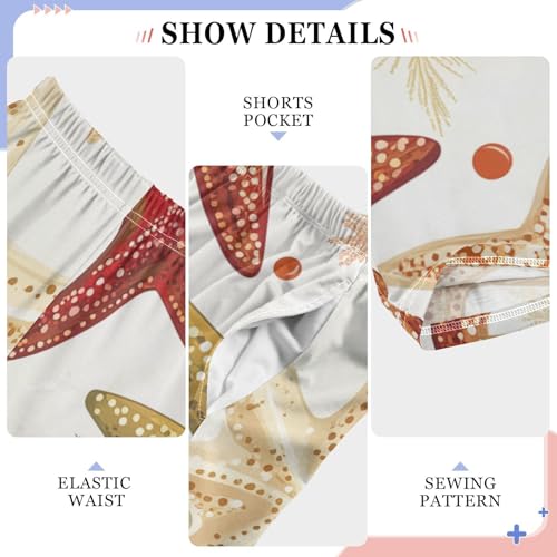 ZZXXB Starfish Boys Long Pants Soft Trousers Elastic Waist Kids Lounge Bottoms with Pockets S-XL4