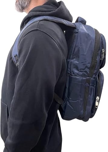Mochila Executiva de Viagem ou Escolar, Compacta Super Reforçada com USB e anti furto, Preta (AZUL)
