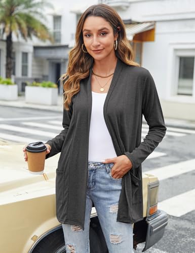 Bluetime Women Casual Lightweight Open Front Cardigans Long Sleeve Cardigans Dusters with Pockets4