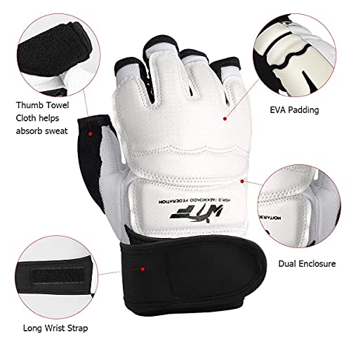Langray Taekwondo Karate Gloves & Sparring Gear Foot Protector Set, Karate Boxing Sparring Foot Guard And Half-Finger Gloves Kit For Martial Arts Tkd Kung Fu Punch Bag Kickboxing Mma Training #TOP1