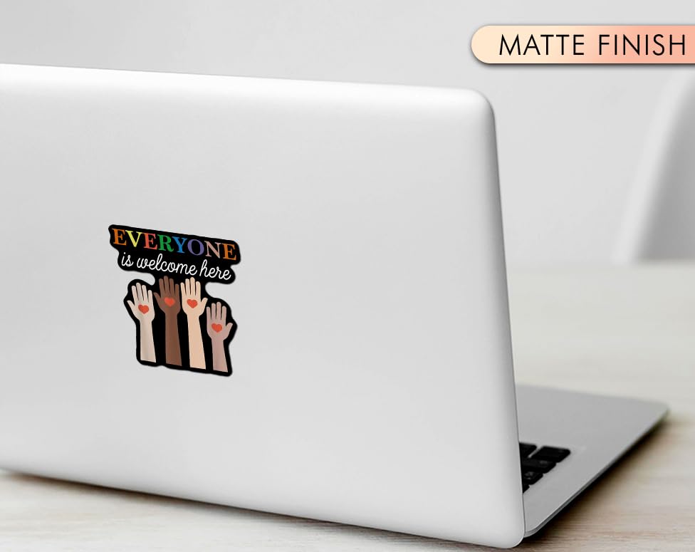 Image of (Pack of 3) Everyone is Welcome Here Idaho Teacher Vinyl Waterproof Sticker Suitable for Laptop Window Car Phone Case 3 Inches