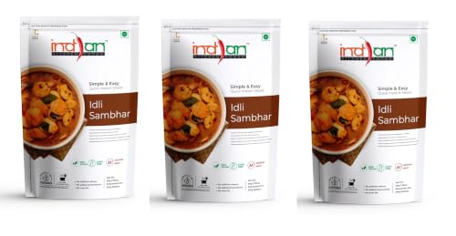 Image of Indian Kitchen Foods Instant Idli Sambhar - Freeze Dried, Ready-to-Eat Indian Vegan Meal - Pack of 3