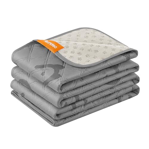 Feandrea wasserdichte Hundedecke, Decke, 208 x 132 cm, Autoschondecke für Haustiere, Sofaschutz, maschinenwaschbar, rutschfeste Unterseite, Stepp-Design, Taubengrau PPB027G01