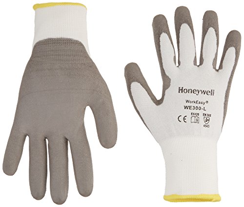 Honeywell WE300-L Workeasy We300 Cut Resistant Gloves, 13 Gauge, Lightweight, Dyneema, Fiberglass And Polyester Blend Knit Shell, Polyurethane Palm Coating. Size: Large
