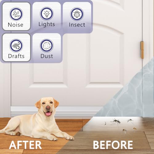 Image of Door Draft Stopper, Adjustable Door Sweep, Silicone Weather Stripping, Under Door Gap Filler, Transparent, 39 inch