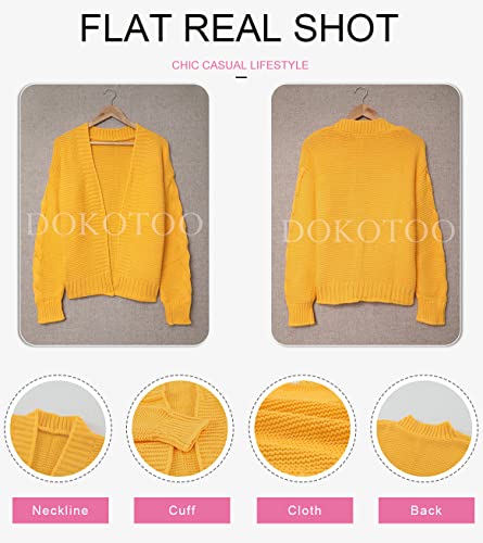 Image of Dokotoo Womens Open Front Long Sleeve Chunky Knit Cardigan Sweaters Loose Outwear Coat