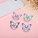 WLLHYF 4 PCS Butterfly Cell Phone Ring Holder Zinc Alloy Cute 360°Rotation Metal Finger Pattern Painted Universal Phone Ring Holder Compatible for All Smartphone