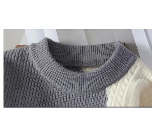 Mens Stripe Graphic Sweaters Crew Neck Loose Knittwear Thick Warm Pullovers Sweater Jumper3