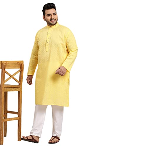 Sojanya PLUS (Since 1958), Men's 100% Cotton Chikankari Kurta & Off-White Churidaar Pyjama - Main Image
