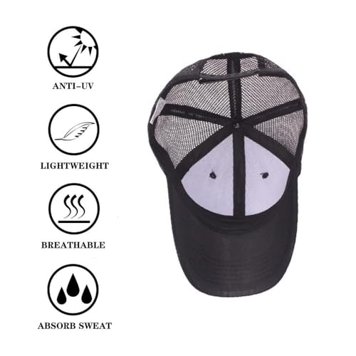 Image of Baseball Cap for Men Women, Men's Athletic Baseball Fitted Cap Classic Adjustable Plain Hat Quick Dry Trucker Hats