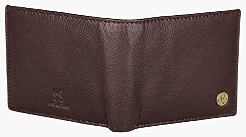 Image of WildHorn Brown Leather Wallet for Men I Ultra Strong Stitching I 6 Card Slots I 2 Currency & 2 Secret Compartments I 1 Coin Pocket