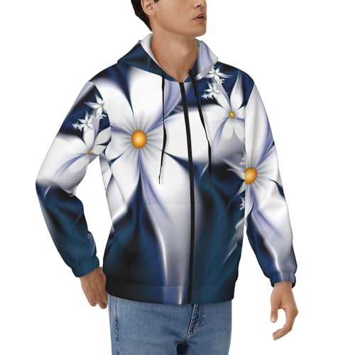 Sweatshirt outwear zippé hommes EdWal à imprimé floral marguerite