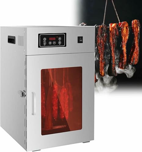 FKINGLRK Deshidratador de Carne Seca, secador Comercial de Alimentos, secador rotatorio de Carne, secador de Carne y Fruta con Temporizador Digital, para Carne de Res, Salchichas y Tocino.