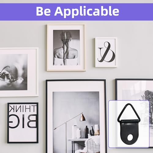Image of 300Pcs Small Triangle Ring Steel Picture Hangers with Screws, Light Duty D Rings Picture Frames Hook for Hanging Clock, Decoration, Mirror, Paintings, Photo, Artwork