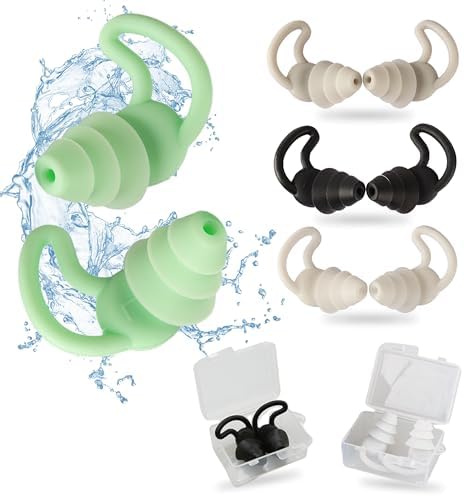 4 Paar Silikon Ohrstöpsel Wasserdicht - Für Schwimmen & Geräuschschutz