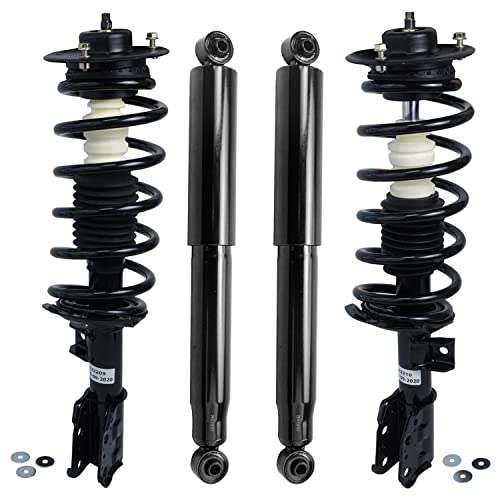 Image of Detroit Axle - Struts Shocks for 2005-06 Chevy Equinox Pontiac Torrent Complete 2 Front with Coil Spring Rear Shock Absorbers Replacement Quick Install Ready Assembly