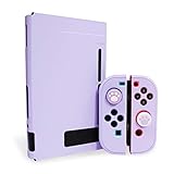 Niclogi Dockable Schutzhülle für Nintendo Switch, Schutzhülle kompatibel mit Nintendo Switch Konsole und Joy-Con Controller, trennbare Hartschale mit 2 Daumengriffkappen (lila)
