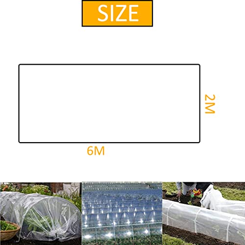 MEAORGROW Polyethylenfolie Transparent Gewächshausfolie, Extra Dick Reißfest Gartenfolie aus Polyethylen, Gewächshausfolie Tunnelfolie Tomatenhaus Folie (2 x 6m)