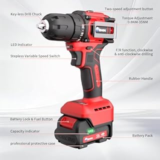 Brushless Cordless Drill Set,12V Power Drill Set with Battery and Charger, Electric Driver/Drill Bits, 3/8'' Keyless Chuck,20+1 Torque Setting, 300 inch-lbs, with LED Electric Drill Set