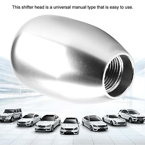 Image of Dweekiy 2.25 Inch Silver Universal Manual Gear Shift Knob - Direct Replacement 6 Speed Shifter Head with Adapters for Most Cars