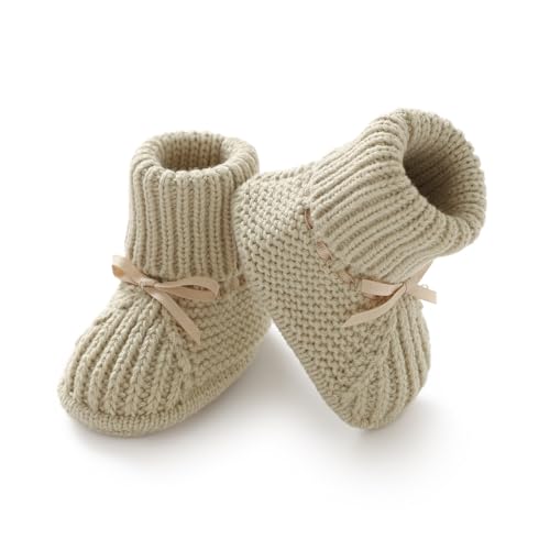 Image of mimixiong Baby Booties Newborn Infant Sock Shoes Hand Knitting Crochet Boy and Girl Cozy Shoes