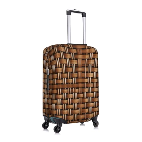 Wicker Woven Grid Print Luggage Suitcase Cover Protector Luggage Washable Covers With Concealed Zipper3