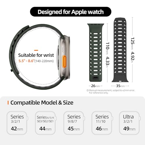 Image of X-it Magnetic Watch Band for Apple Watch Ultra 49mm, 46mm /45mm /44mm, Silicone Sport Strap with Strong Magnet for Men and Women, Compatible with Apple Watch Series 11 /10 /9 /8 /7 /6 /5 /4 /3 /2 /1 and SE