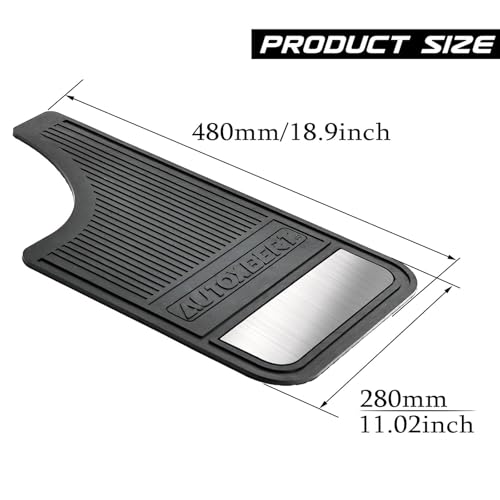 Image of AUTOXBERT Universal Rubber Mud Flaps for Pickups, SUVs, Trucks and Vans | 4PCS Heavy Duty All-Weather Splash Guards with Stainless Steel Night Reflectors, 19 inch x 11 inch, Drilling Required