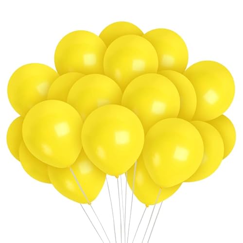 Treasures Gifted Solid Mustard Yellow Balloons - Opaque Light Yellow Balloons Bulk - Neon Yellow 12 Inch Balloons, Matte Balloons - Big Latex Balloons - Yellow Balloons 100 Pack #TOP28