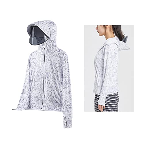 Chaqueta de protección solar para mujer con visera desmontable 7
