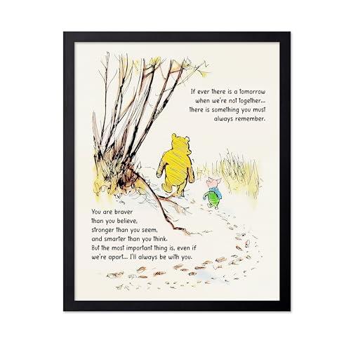 Poster Winnie Pooh impression d'art esthétique avec citation pour décoration de chambre
