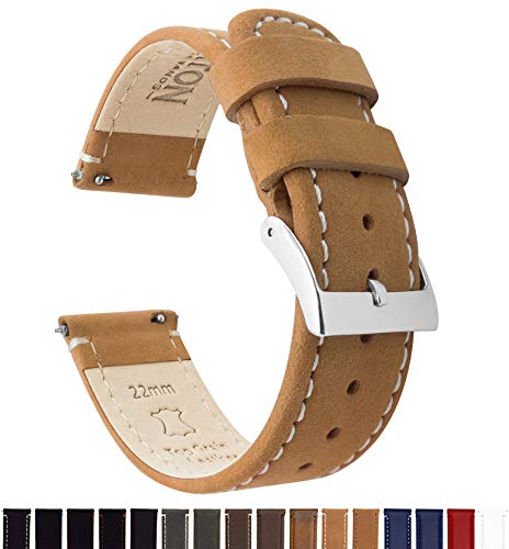 Image of BARTON WATCH BANDS - Top Grain Leather Watch Bands Compatible with Apple Watch Models - 1, 2, 3, 4, 5, 6, 7, 8, 9, 10, SE, Ultra & Ultra 2