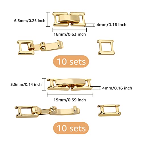 SUPERFINDINGS 20 Sets 2 Styles Brass Fold Over Clasps Necklace Bracelet Extenders Foldover Extension Long-Lasting Plated Jewelry Clasps for Jewelry Making Necklaces Bracelets DIY Crafts - Image 4