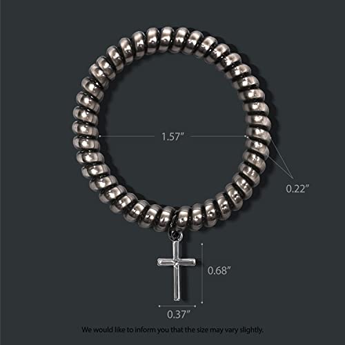 Havhaf Cross Coil Mens Spiral Hair Ties For Men 4 Pcs(Silver) - For Buns Curly Thick Dense Hair Elastic Hair Ties For Guys | No Damage Crease Breakage Man Bun Hair Tie Men With Long Hair | Perfect Hairtie For Men #TOP5