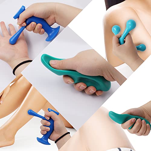 Aohcae Manual Massage Tool 4 Pack, 1 Trigger Point Massager, 2 Thumb Saver Massage Tool For Deep Tissue Massage & 1 Hand Held 4-Legged Massage Knobs Whole Body Stress Relief #TOP6