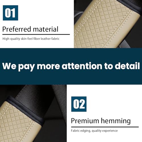 Image of Osilly Car Seat Belt Pads, 2 Pack Fiber Leather Seatbelt Shoulder Strap Covers, More Comfort Driving & Protect Your Neck, Universal Safety Strap Cover for Auto SUV Truck Airplane Backpack (Beige)