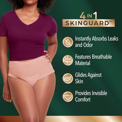 Image of Depend Silhouette Adult Diapers, Incontinence & Postpartum Bladder Leak Underwear for Women, Maximum Absorbency, Medium, Pink, 14 Count, Packaging May Vary (Pack of 2)