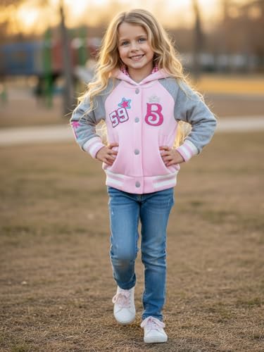 Girls' Malibu-Inspired Varsity Jacket with Hoodie – Trendy, Stylish & Cozy!2