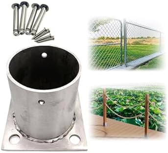 頑丈なデッキマウント（サポートセット付き）、コンクリートポストアンカー、郵便受け用丸パイプフランジベース、ウッドデッキ（直径80mm