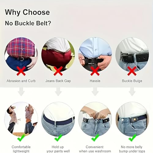 Adjustable Elastic Waistband: Buckleless Design,Invisible Waistband,Suitable for Sports and Potty Training,with 3 Metal Buttons（Blue）4