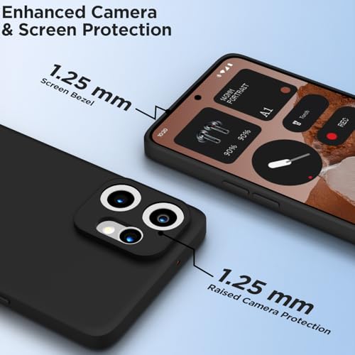 Image of Outlouders Back Cover for CMF by Nothing Phone 2 Pro 5G | Camera Protection | Durable Soft Matte Silicone Bumper Case (Black)