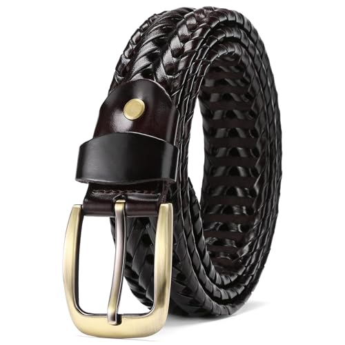 Braided Genuine Leather Belt – 1 3/8