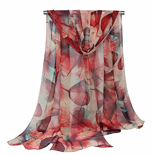 Image of Pokeedioty Scarfs for Women Lightweight Scarves Elegant Floral Pattern Sheer Scarfs Shawls Wraps