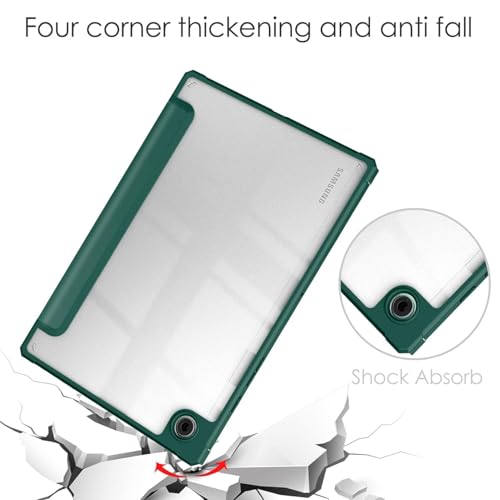 Image of ProElite Cover for Samsung Galaxy Tab A11 Plus 11 inch 2025, Smart Flip Case Cover for Samsung Galaxy Tab A11+ 11 inch 2025 with Pen Holder, Dark Green [Transparent Back]