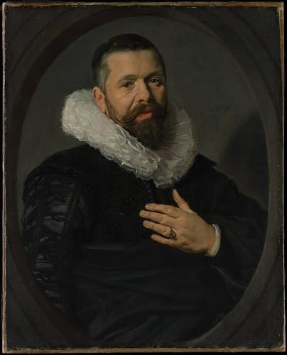 Portrait d'un homme barbu avec une fraise Frans Hals affiche toile décoration