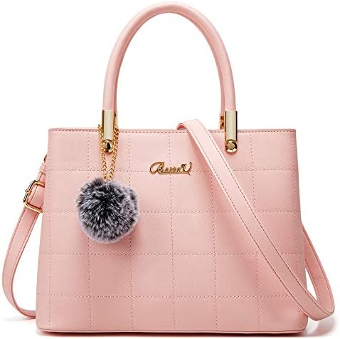 Purses and Handbags for Women Leather Top-handle Totes Satchel Shoulder Bag for Ladies with Pompon Purses and Handbags for Women Leather Top-handle Totes Satchel Shoulder Bag for Ladies with Pompon