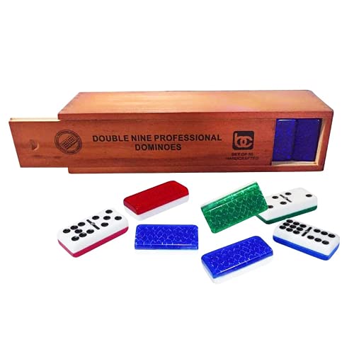 Bene Casa Extra Thick Double 9 Professional Size High Gloss Dominoes Game Set