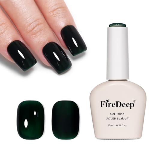 Firedeep 10ml Hema-frei Grüner Gellack Smaragdgrün Nagellack UV/LED Gel Maniküre DIY & Salon für...