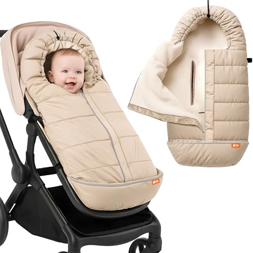 Baby Uma Pram Footmuff for Pushchair Universal - Oeko-TEX Standard 100 Fleece-Lined & Wateproof Pram Liner with Drawstring Hood Universal Footmuff for Stroller Fits 3 & 5-Point Harnesses