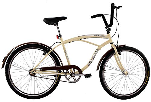 Bicicleta Aro 26 Retrô Vintage Masculina Beach Sem Marcha Bege